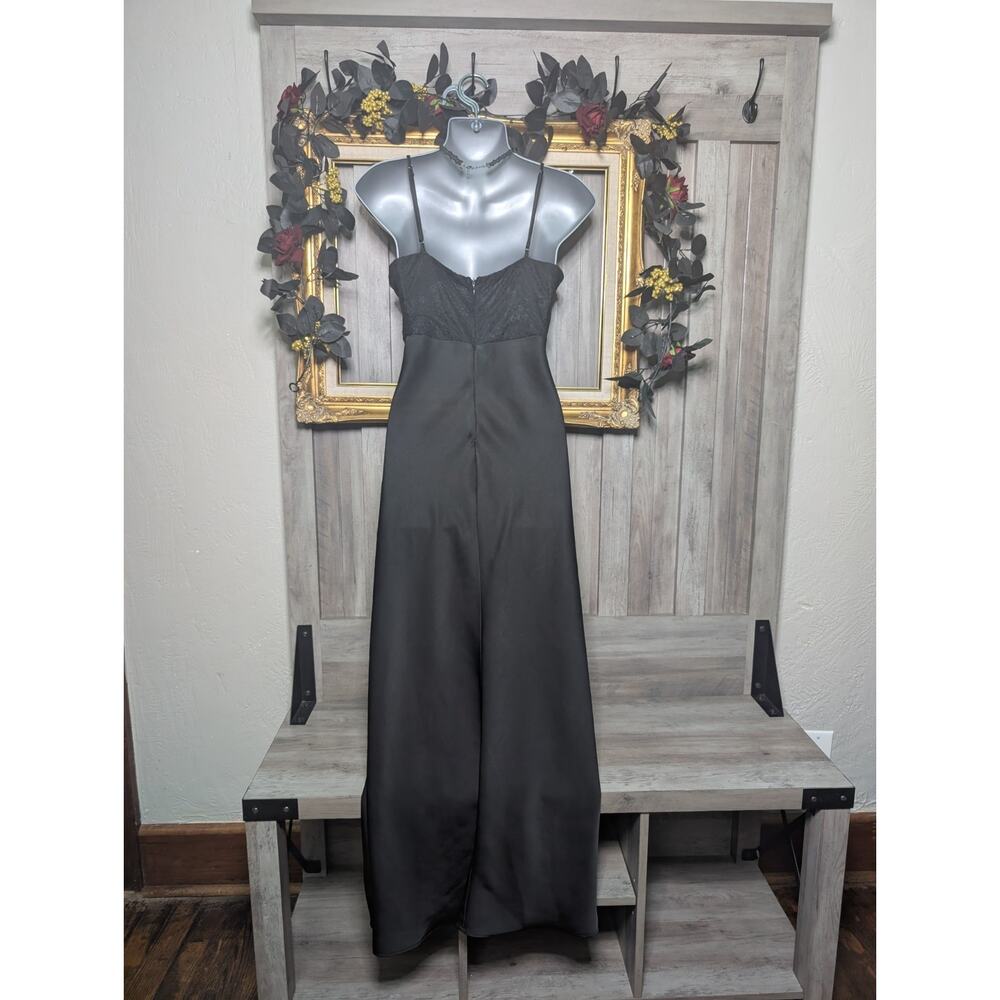 ASTR The Label Black Satin Slip Dress Lace Corset Feminine Goth Coquette Size L - Picture 3 of 5
